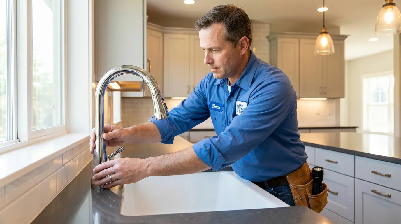 Kitchen faucet installation by Johns Plumbing LLC in Owatonna